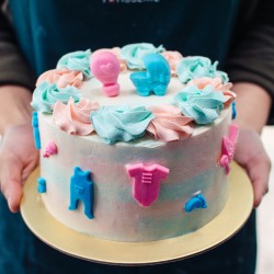 Gender Reveal Marbled Cake