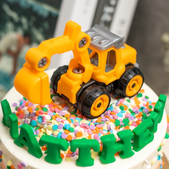 Ombre Construction Party Cake