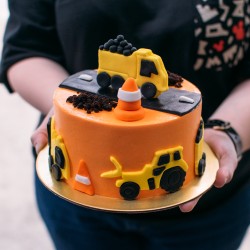Orange Construction Cake