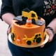 Orange Construction Cake