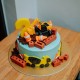 Pastel Blue Construction Site Cake