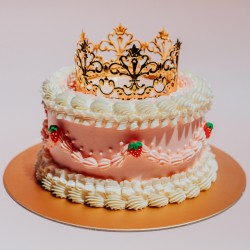 Pink Princess Crown Cake
