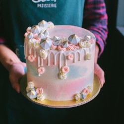 Pink and Blue Marbled Gem Cake
