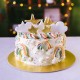 Piped Rainbow and Clouds Cake with Fondant Stars