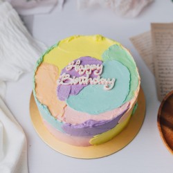 Pastel Rainbow Swash Cake