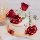 Red & Gold Floral Hoop Cake
