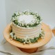 White Striped Cake with Rosemary and Baby's Breath