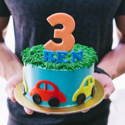 Yellow & Red Car Cake