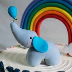 Fondant Elephant with Balloon Topper