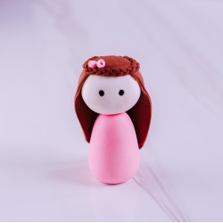 Fondant Girl with Long Hair Topper