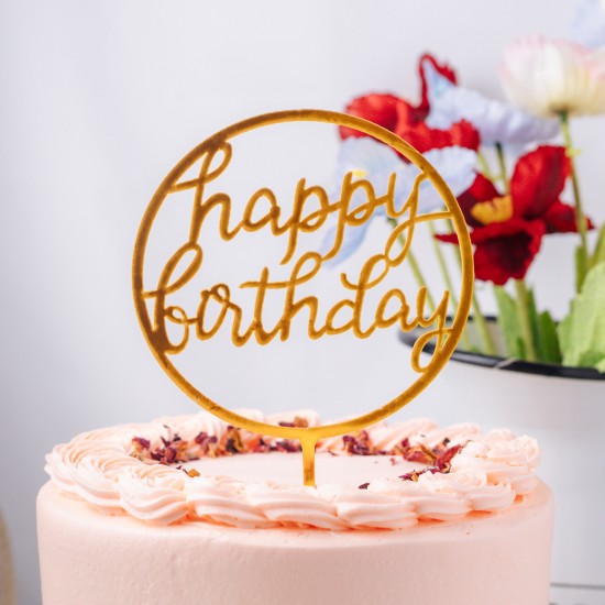 Gold Happy Birthday Topper