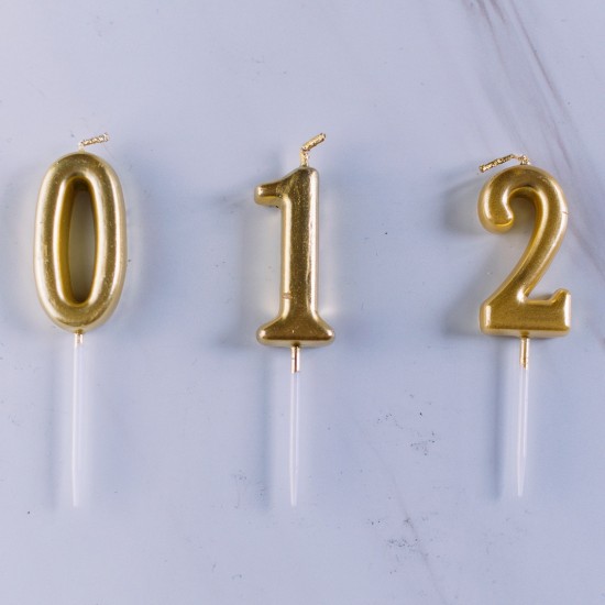 Gold Number Candles