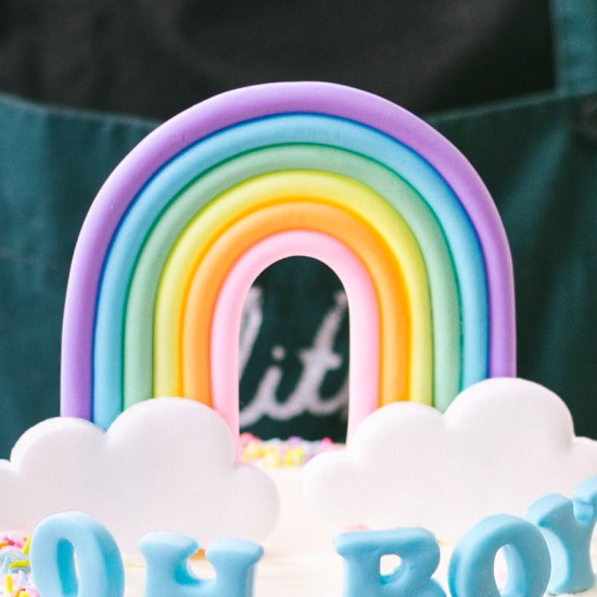 Fondant Rainbow Clouds Topper