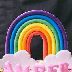 Fondant Rainbow Clouds Topper