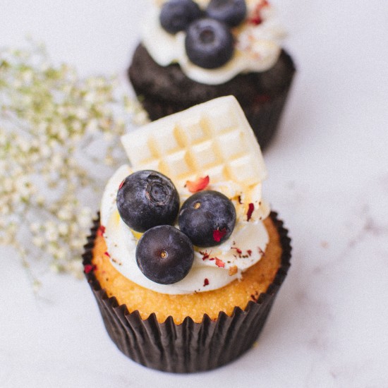 Berries & Cream Cupcakes - Box of Six