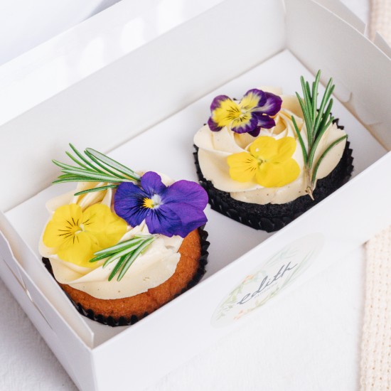 Edible Flowers & Herbs Cupcakes - Box of One