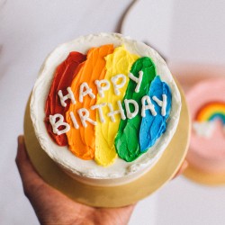 4" Mini Rainbow Frosted Cake
