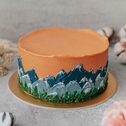 Scenic Painted Mountain Cake