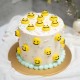 Smiley Faces with Pastel Confetti Cake
