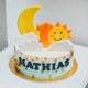 Sun & Moon Pastel Blue Ombre Cake