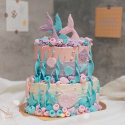 Two Tier Underwater Mermaid Dream Cake