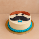 4" Mini Moustache Man Cake
