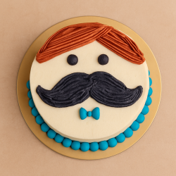 4" Mini Moustache Man Cake