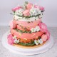Two Tier Rose Gold Ombre with Carnations and Matthiola