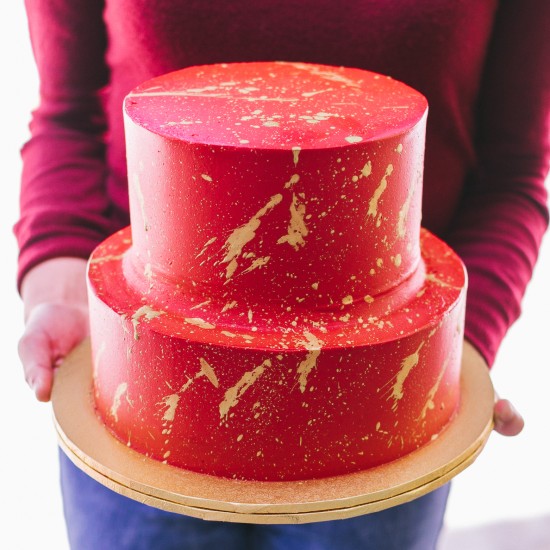 Gold Splatter Cake - Two Tier
