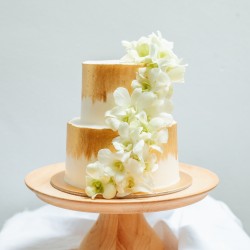 Two Tier Orchid Cake