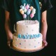 Two Tier Rainbow Polka Dot Cake
