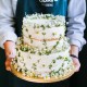 Two Tier Rustic Daisies and Baby’s Breath Cake