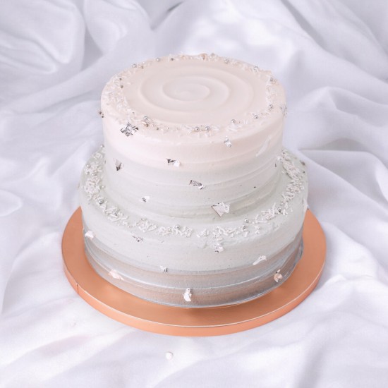 Gold Ombre Cake with Gold Leaves - Two Tier