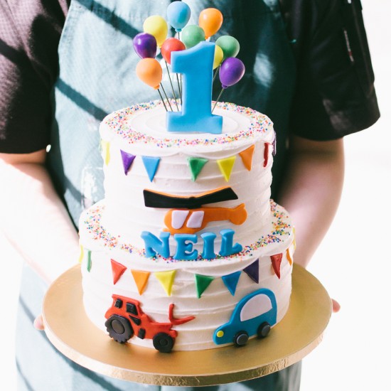 Two Tier Transportation Cake