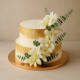 Two Tier Orchid Cake